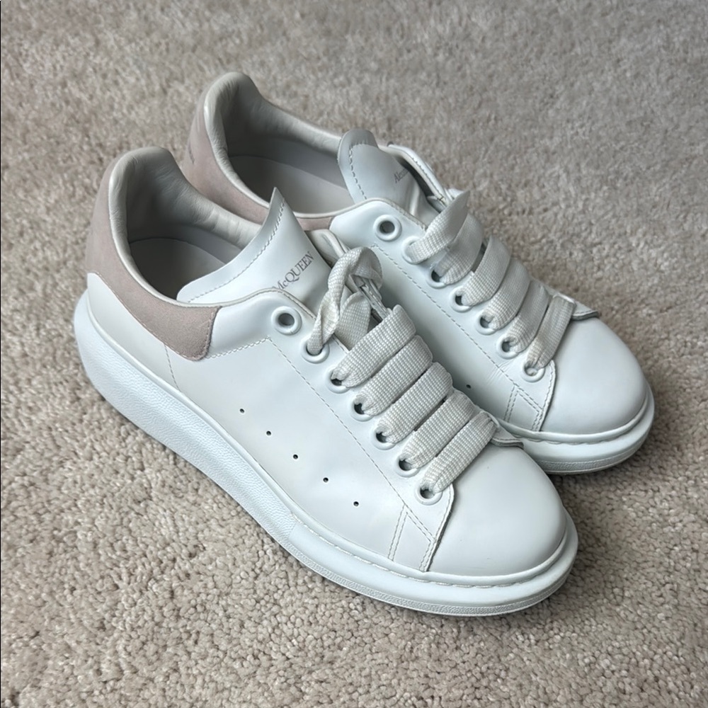 Alexander McQueen Cream and White Sneakers